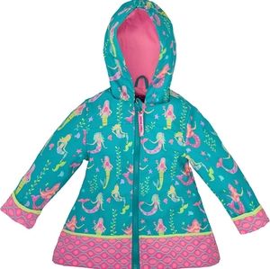 Lined Stephen Joseph Mermaid Rain Jacket Girls 6X